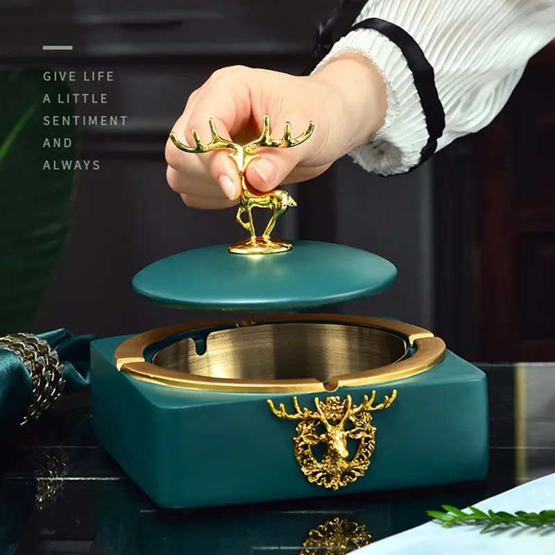 Ashtray Home Living Room Light Luxury Atmospheric Decoration Creative Personality Trend with Cover Anti-fly Ash Anti-smoke Smell
Ashtray Home Living Room Light Luxury Atmospheric Decoration Creative Personality Trend with Cover Anti-fly Ash Anti-smoke Smell