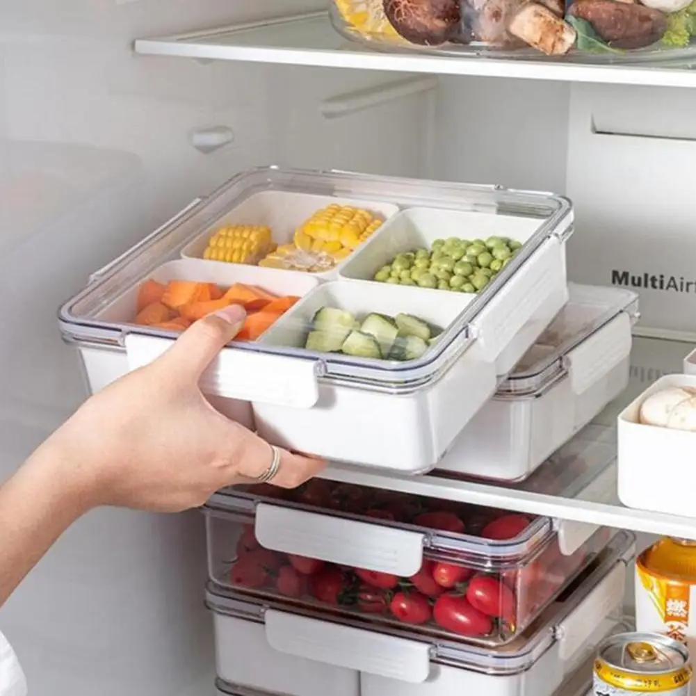 Food Grade Refrigerator Organizer with 4 Removable Boxes PET Picnic Vegetable Refrigerator Food Storage Container for Office
Food Grade Refrigerator Organizer with 4 Removable Boxes PET Picnic Vegetable Refrigerator Food Storage Container for Office