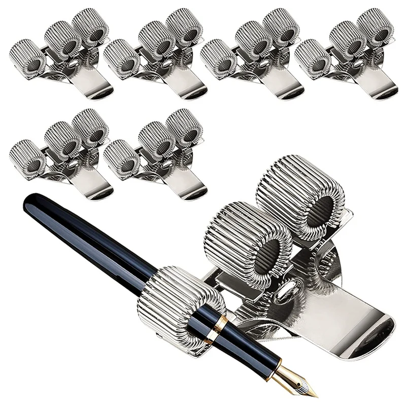 6Pcs Pen Holder Bag Stainless Steel Pen Holder Clip Silver 3 Holes Pen Holder For Notebook At Home, Office
6Pcs Pen Holder Bag Stainless Steel Pen Holder Clip Silver 3 Holes Pen Holder For Notebook At Home, Office