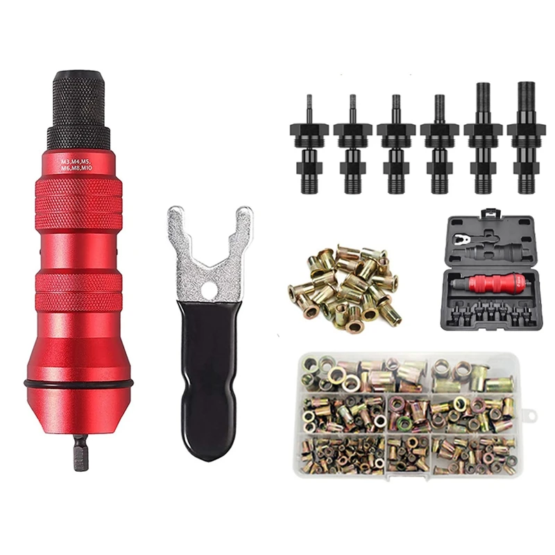 M3-M10 Cordless Electric Rivet Nut Tool Converter, Insert Nut Tool Household Rivet Nut Kit With 150Pcs Rivets
M3-M10 Cordless Electric Rivet Nut Tool Converter, Insert Nut Tool Household Rivet Nut Kit With 150Pcs Rivets