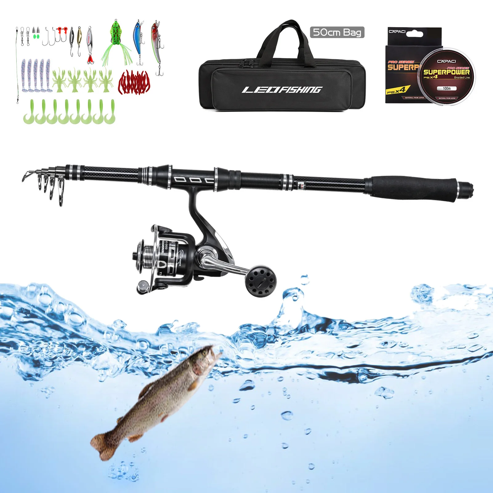 Fishing Combos Full Kit Portable Rod And Reel Combo Set With EVA Handle Telescopic Carbon Fiber Fishing Pole Set Lures
Fishing Combos Full Kit Portable Rod And Reel Combo Set With EVA Handle Telescopic Carbon Fiber Fishing Pole Set Lures