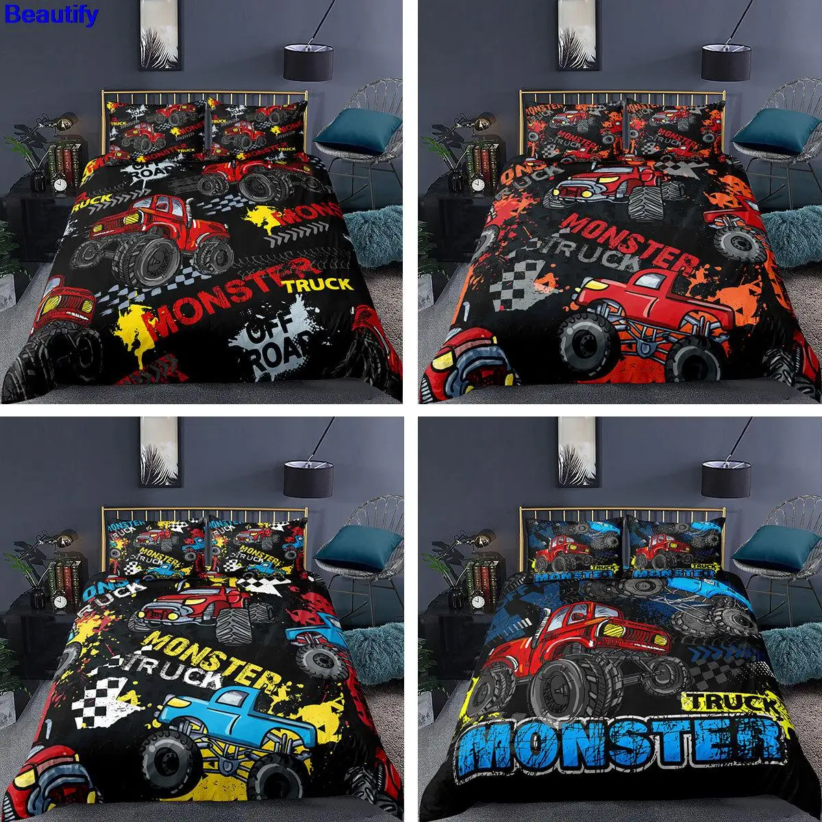 Beautify Monster Truck Bedding Set 2/3Pcs Duvet Cover & Pillowcase(s) 3D Printed Quilt Cover Home Textile Gift
Beautify Monster Truck Bedding Set 2/3Pcs Duvet Cover & Pillowcase(s) 3D Printed Quilt Cover Home Textile Gift