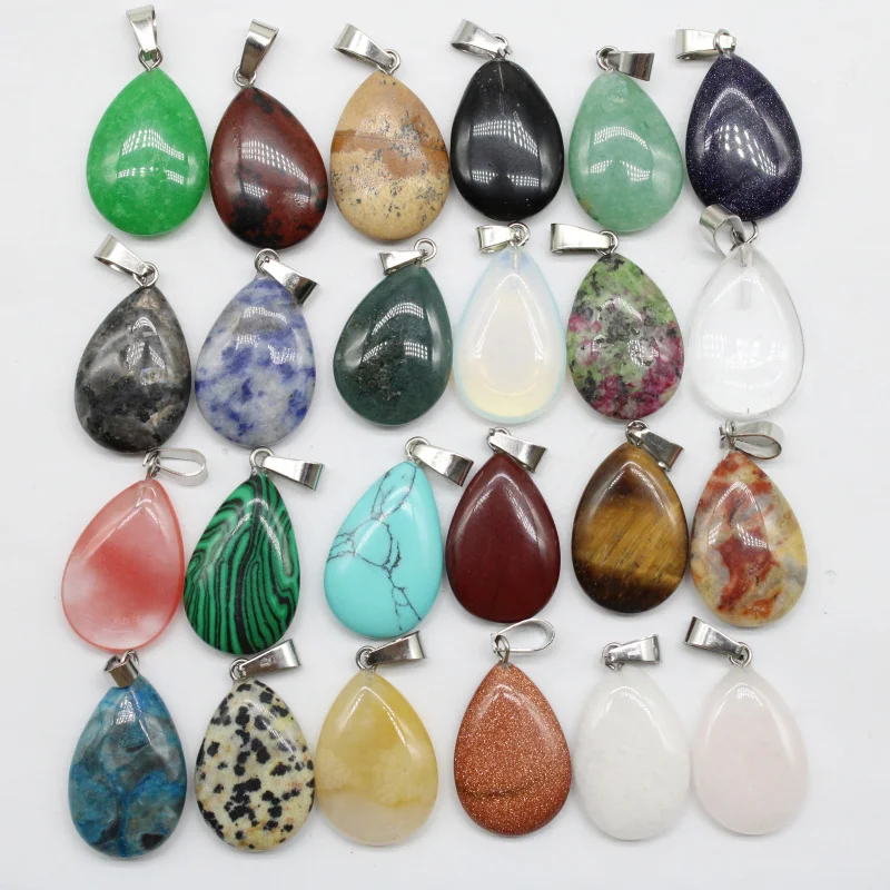 Wholesale 24pcs Natural Pink Quartz Crystal Agates Tiger eye Stone Malachite Water Drop Shape Pendant for DIY Jewelry Making 
Wholesale 24pcs Natural Pink Quartz Crystal Agates Tiger eye Stone Malachite Water Drop Shape Pendant for DIY Jewelry Making