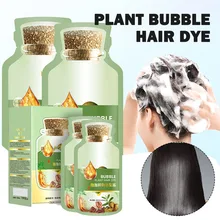 10pcs/Bag Home Hair Coloring Dyes Cream Natural Plant Bubble Hair Dye Labor-Saving Portable Hair Coloring Gream For Hair Caring