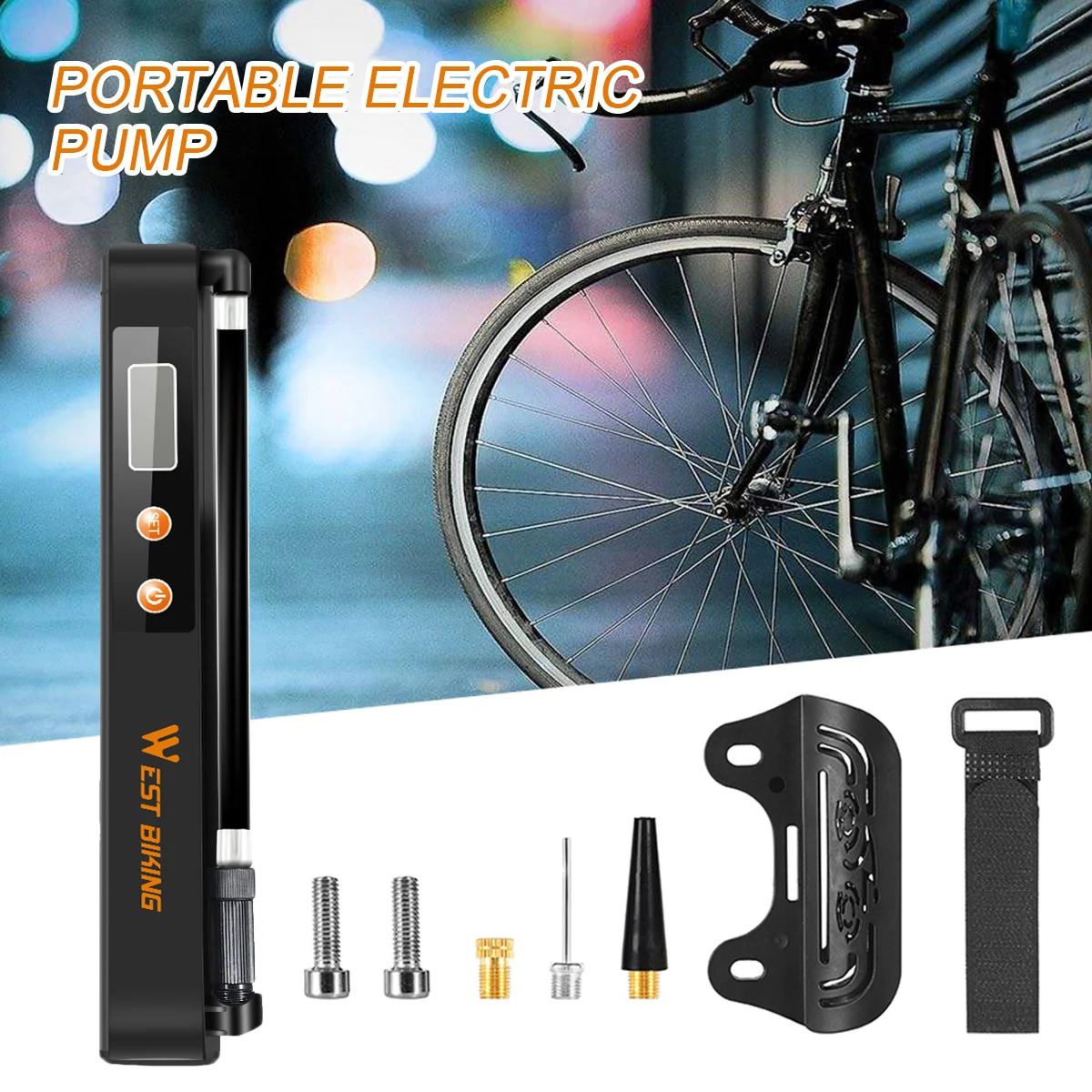 Portable Multi-Function Wireless Bike Tire Air Pump Bicycle Smart Electric Pump Air Compressor Bike Motorcycle Ball Inflate Pump
Portable Multi-Function Wireless Bike Tire Air Pump Bicycle Smart Electric Pump Air Compressor Bike Motorcycle Ball Inflate Pump