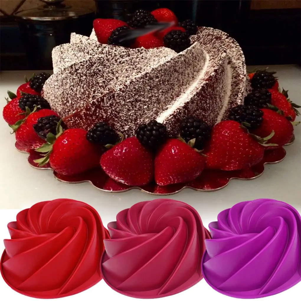 Kitchen DIY Bakeware Swirl Shape Silicone Cake Moulds Pan Cookies Desserts Baking Mold Pastry Tools Random Color
Kitchen DIY Bakeware Swirl Shape Silicone Cake Moulds Pan Cookies Desserts Baking Mold Pastry Tools Random Color