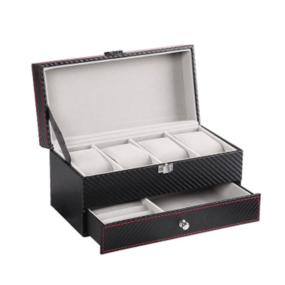 Couple 4 Grid Watch Box Watch Box Double Jewelry Display Storage Box Shelf Storage Display Box Gift Box Black and Gray
Couple 4 Grid Watch Box Watch Box Double Jewelry Display Storage Box Shelf Storage Display Box Gift Box Black and Gray