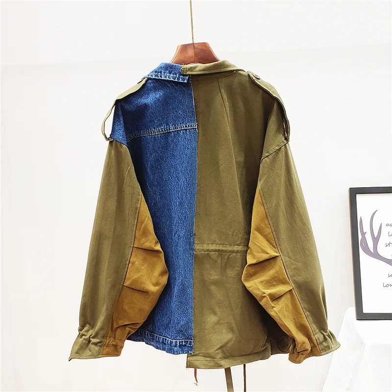Women Oversized Fashion Denim Patchwork Print Jackets Loose Hit Color Windbreaker Coat Streetwear Long sleeve Outerwear Female
Women Oversized Fashion Denim Patchwork Print Jackets Loose Hit Color Windbreaker Coat Streetwear Long sleeve Outerwear Female