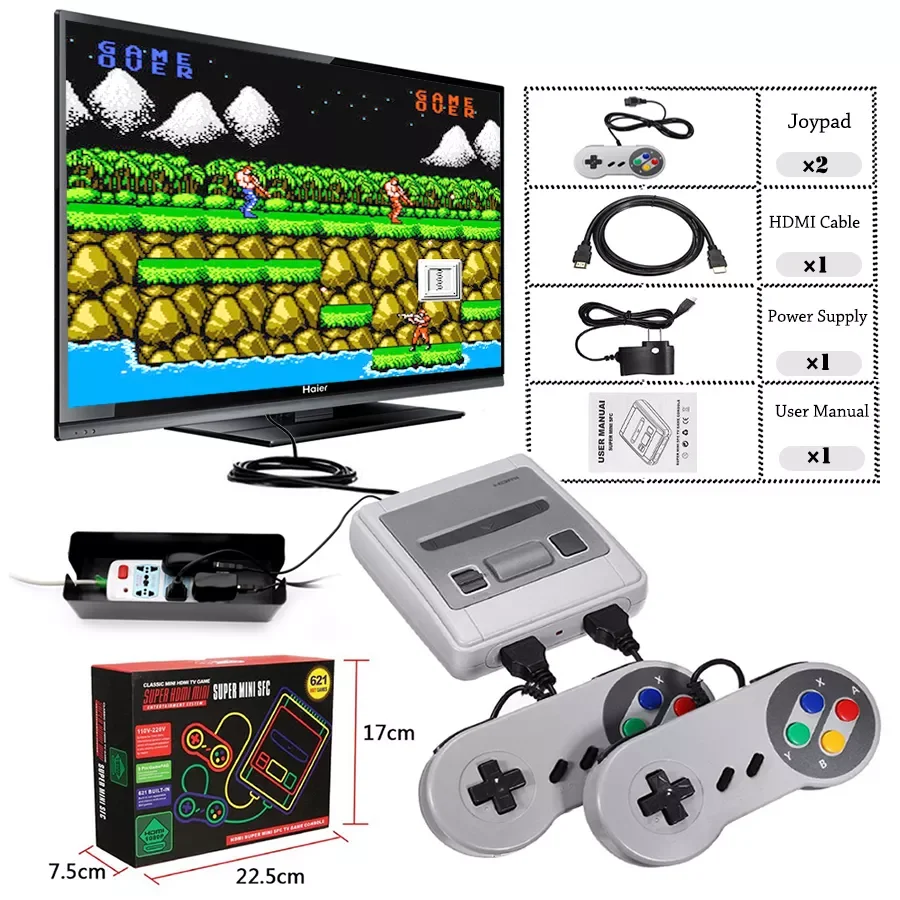 Mini HD MI TV Game Console 8 Bit Retro Video Game Console Built-In 621 Games AV output Handheld Gaming Player Best Gift
Mini HD MI TV Game Console 8 Bit Retro Video Game Console Built-In 621 Games AV output Handheld Gaming Player Best Gift