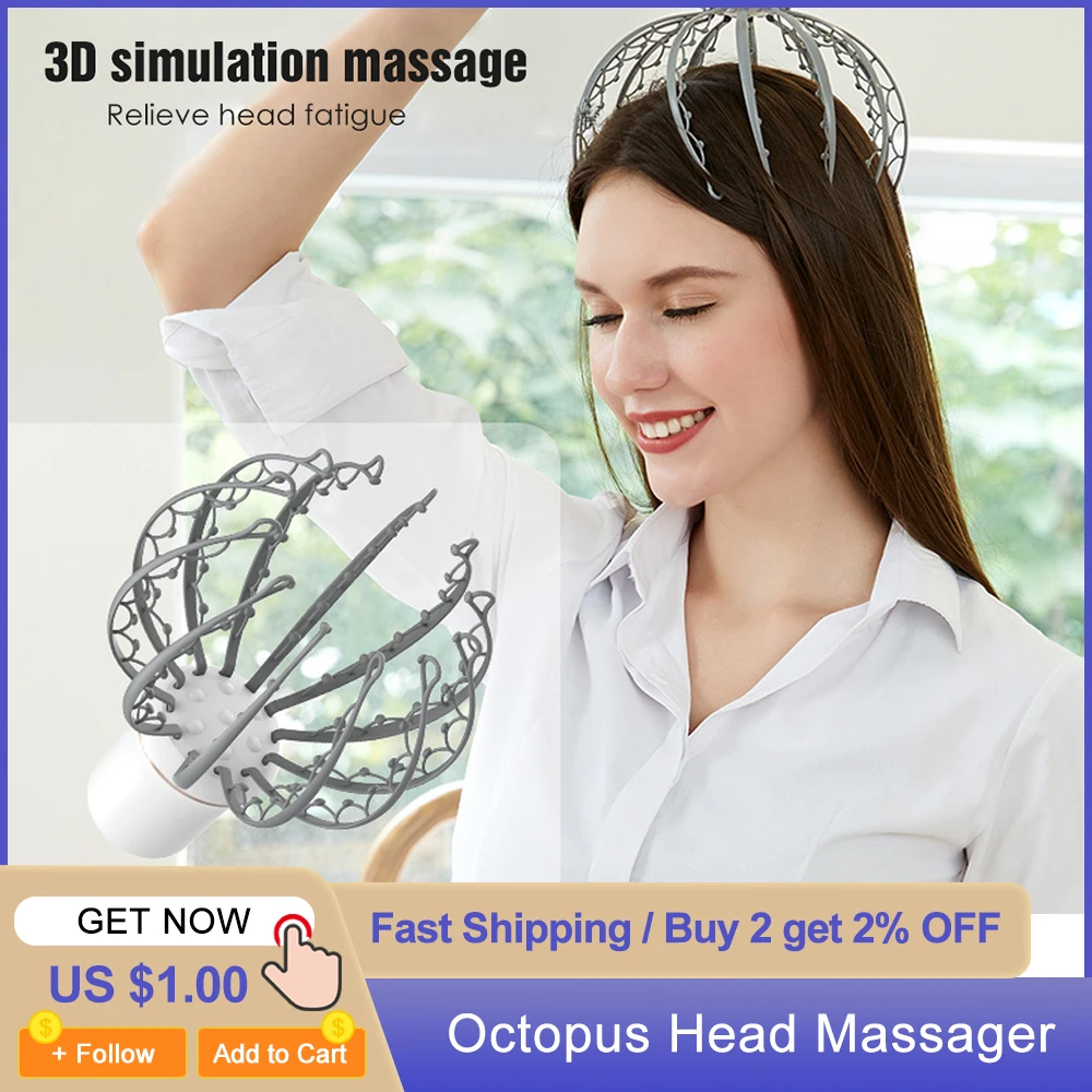 Electric Octopus Claw Head Massager Rechargeable Vibration Smart Head Scalp Massage Machine for Relieve Stress Body Relexation
Electric Octopus Claw Head Massager Rechargeable Vibration Smart Head Scalp Massage Machine for Relieve Stress Body Relexation