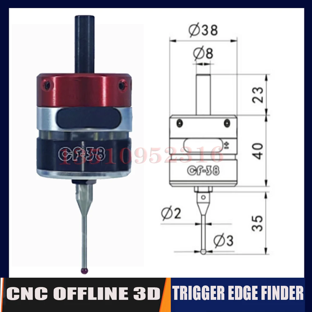 3d Trigger Edge Finder Cf-38 Machining Center Cnc Cnc Milling Machine Three-coordinate Precision Probe Centering Rod Tool Setter
3d Trigger Edge Finder Cf-38 Machining Center Cnc Cnc Milling Machine Three-coordinate Precision Probe Centering Rod Tool Setter
