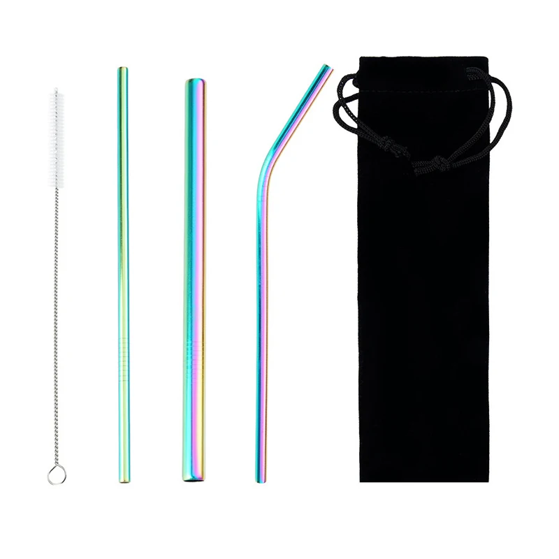 304 Stainless Steel Straw Set Milk Tea Coffee Drink Cola Elbow Drinking Pipe Creative Color Thick Straw
304 Stainless Steel Straw Set Milk Tea Coffee Drink Cola Elbow Drinking Pipe Creative Color Thick Straw
