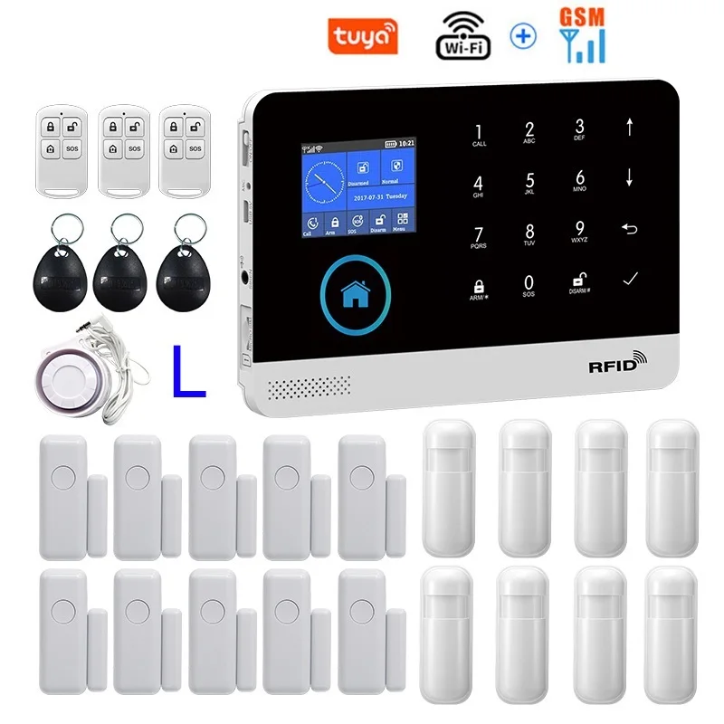 433MHz Wireless WIFI GSM Home Security Alarm System For Tuya Smart Life APP With Motion Sensor Compatible With Alexa &
433MHz Wireless WIFI GSM Home Security Alarm System For Tuya Smart Life APP With Motion Sensor Compatible With Alexa &