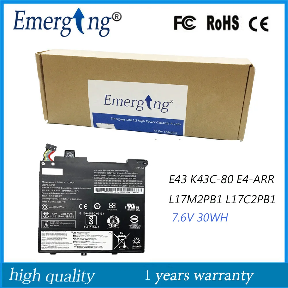7.6V 30WH Original Battery For Lenovo V130-14IGM 14IFI 14ISE 14ITH E43 K43C-80 E4-ARR L17L2PB1 L17M2PB1 L17C2PB1
7.6V 30WH Original Battery For Lenovo V130-14IGM 14IFI 14ISE 14ITH E43 K43C-80 E4-ARR L17L2PB1 L17M2PB1 L17C2PB1