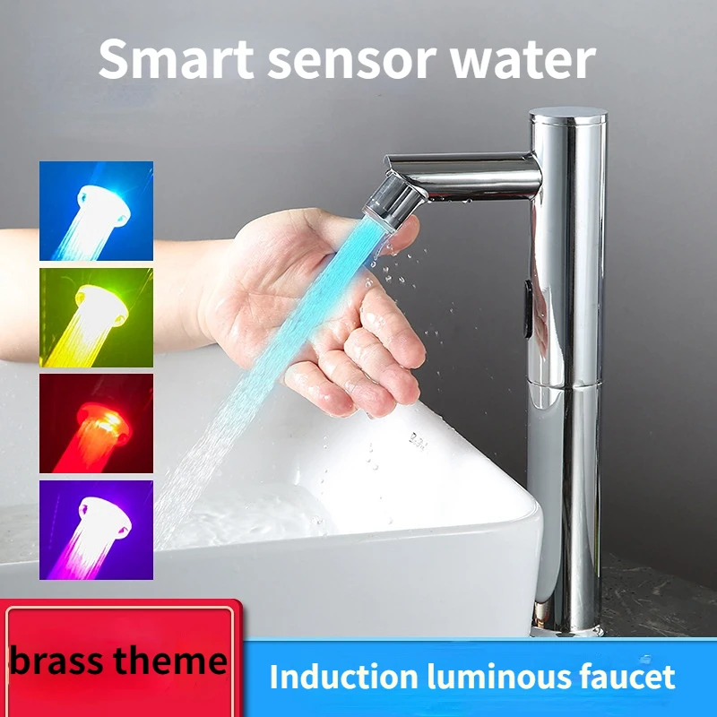 Smart Sensor Brass Luminous Faucet Bathroom Basin Infrared Faucet Kitchen Sink Mixer Faucet Hot and Cold Touch-free Faucet
Smart Sensor Brass Luminous Faucet Bathroom Basin Infrared Faucet Kitchen Sink Mixer Faucet Hot and Cold Touch-free Faucet