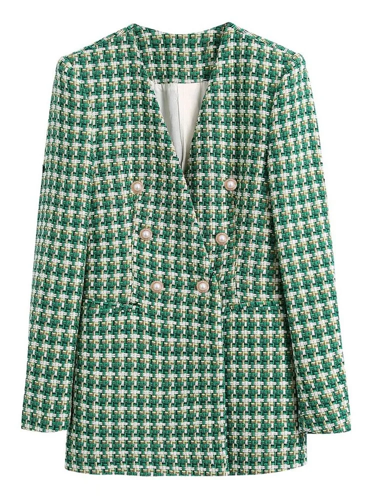 Huaxiafan Women Fashion Double Breasted Tweed Blazer Coat Vintage Long Sleeve Welt Pockets Female Outerwear Chic Veste Femme
Huaxiafan Women Fashion Double Breasted Tweed Blazer Coat Vintage Long Sleeve Welt Pockets Female Outerwear Chic Veste Femme
