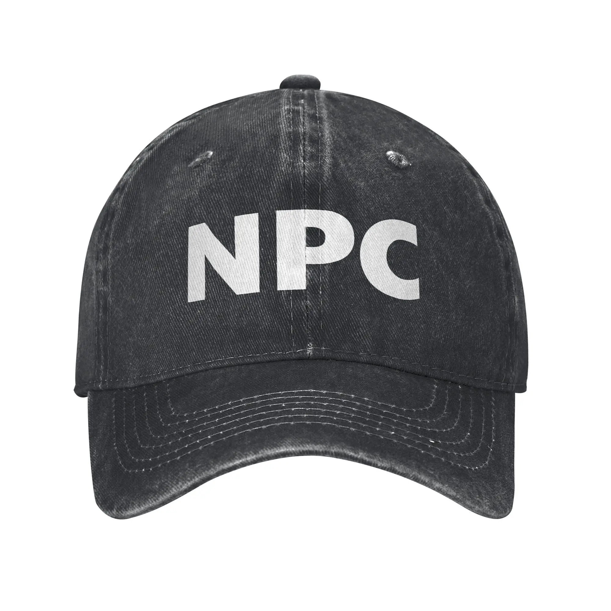 Бейсбольные кепки с белым буквенным логотипом NPC винтажные потертые джинсовые