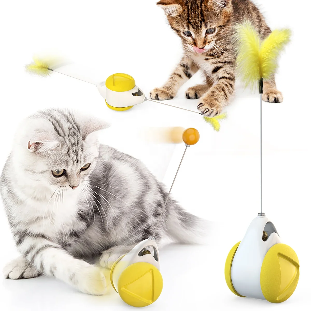 Funny Wheel Interactive Feather and Ball Original Cat Stick Toys Cat Tumbler Swing Toys for Kittens Puppies Small Dogs
Funny Wheel Interactive Feather and Ball Original Cat Stick Toys Cat Tumbler Swing Toys for Kittens Puppies Small Dogs