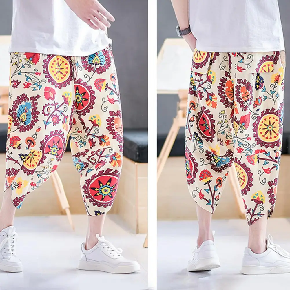 2023 Summer Harajuku Calf Length Casual Men's Pants Wide Leg Cotton Linen Printing Harem Baggy Pants Fashion Men's Clothing
2023 Summer Harajuku Calf Length Casual Men's Pants Wide Leg Cotton Linen Printing Harem Baggy Pants Fashion Men's Clothing