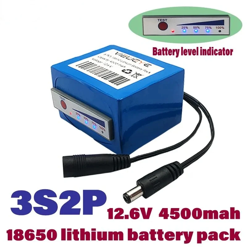 Free Shipping New 11.1V/12.6V 18650 Lithium Battery 3S2P 12V 4500 Mach Underwater Fishing Room Detector Portable Power Indicator
Free Shipping New 11.1V/12.6V 18650 Lithium Battery 3S2P 12V 4500 Mach Underwater Fishing Room Detector Portable Power Indicator