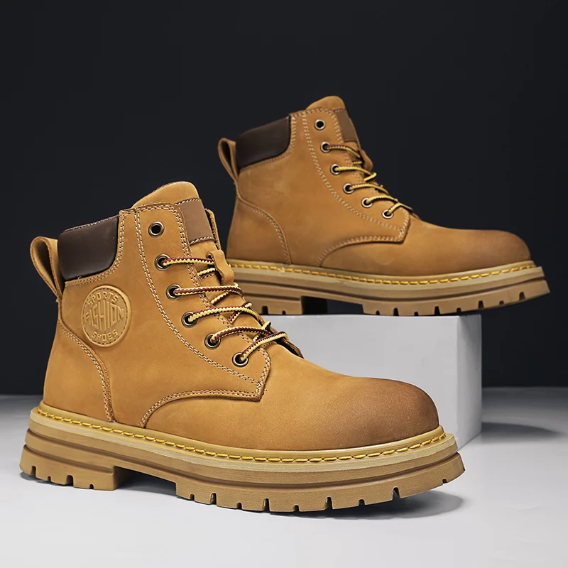 Laces boots classic boots Round Toe British Style Cow Leather Medium Cut Cowboy working boots retro Martin boots ankle
Laces boots classic boots Round Toe British Style Cow Leather Medium Cut Cowboy working boots retro Martin boots ankle