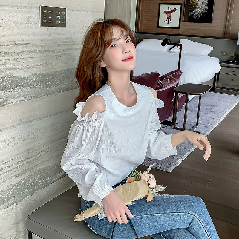Blouse Women Chiffon Shirt Round Neck Off Shoulder Pullovers Fashion Shirring Retro Puff Sleeve Summer Popularity Tenafeicc
Blouse Women Chiffon Shirt Round Neck Off Shoulder Pullovers Fashion Shirring Retro Puff Sleeve Summer Popularity Tenafeicc