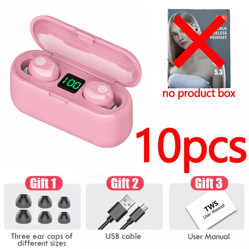 10 Pieces/pack Wireless Headphones With Microphone F9 Tws V5.3 Wholesale Bluetooth Earbuds Blutooth Handsfree Phone Hifi Sport
10 Pieces/pack Wireless Headphones With Microphone F9 Tws V5.3 Wholesale Bluetooth Earbuds Blutooth Handsfree Phone Hifi Sport