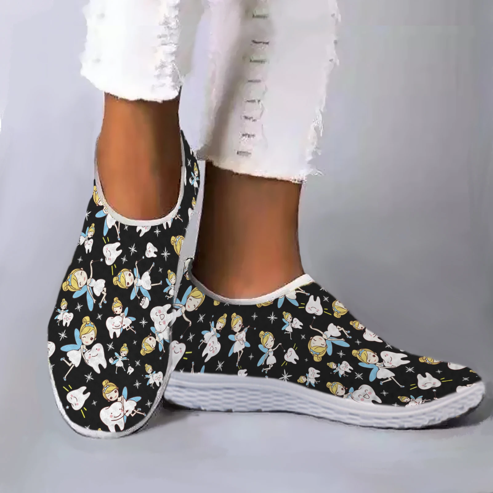 INSTANTARTS Black Cartoon Nurse Design Mesh Shoes Slip On Nurse Female Ladies Shoes Platform Sneakers Women Apartment Shoes
INSTANTARTS Black Cartoon Nurse Design Mesh Shoes Slip On Nurse Female Ladies Shoes Platform Sneakers Women Apartment Shoes