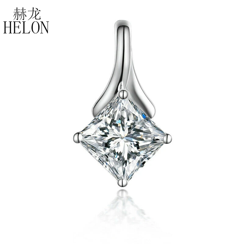 HELON Moissanite Pendant Solid 10K White Gold 7mm Princess Cut Lab Grown Moissanite Diamond Pendant For Women Trendy Jewelry
HELON Moissanite Pendant Solid 10K White Gold 7mm Princess Cut Lab Grown Moissanite Diamond Pendant For Women Trendy Jewelry