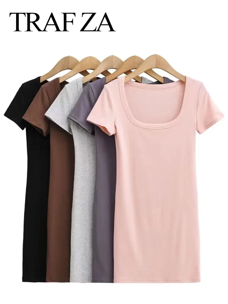 TRAF ZA Daily Casual Five Colors Short Sleeve Lady Dress Stretch Skin Friendly Comfortable Elegant Solid Color Women Clothing
TRAF ZA Daily Casual Five Colors Short Sleeve Lady Dress Stretch Skin Friendly Comfortable Elegant Solid Color Women Clothing