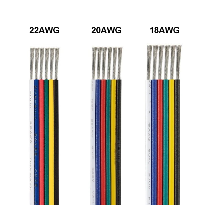 LED Strip Connector Cable 22AWG 6 Pin Tinned Copper Wire Insulation PVC Electrical Wire For 5050 RGBWW RGB CCT LED Ribbon Lights
LED Strip Connector Cable 22AWG 6 Pin Tinned Copper Wire Insulation PVC Electrical Wire For 5050 RGBWW RGB CCT LED Ribbon Lights