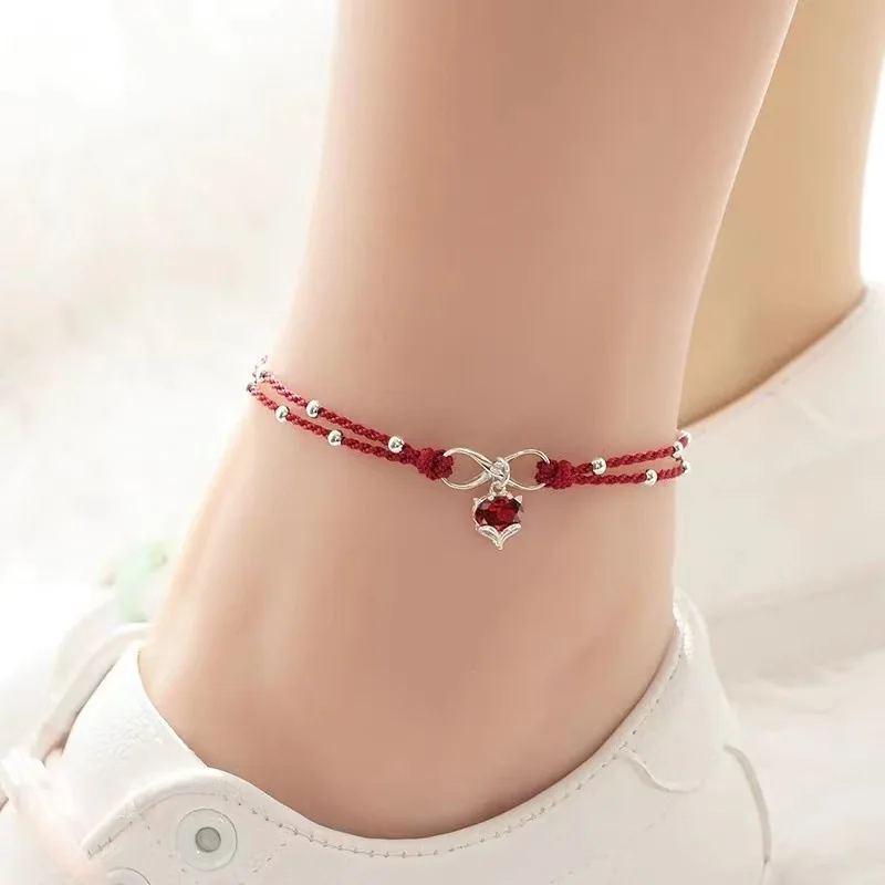 

PANJBJ 925 Silver Color Mosubi Zircon Anklet For Women Girl Simplicity Retro Exquisite Jewelry Birthday Gift Dropshipping