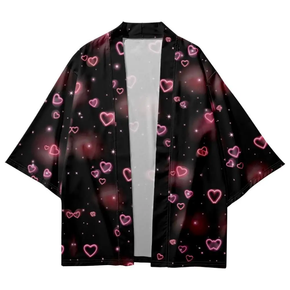 Cartoon Pink Love Heart Printed Japanese Kimono Beach Shorts Men Women Looser Cardigan Yukata Clothing Harajuku Haori
Cartoon Pink Love Heart Printed Japanese Kimono Beach Shorts Men Women Looser Cardigan Yukata Clothing Harajuku Haori