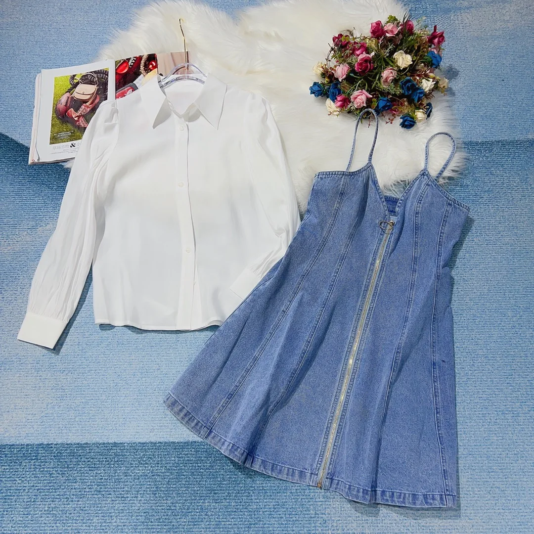 Spring And Summer 2023 New Women's WearYounger Fashion Shirt with Denim Dress Two-Piece Set 0319
Spring And Summer 2023 New Women's WearYounger Fashion Shirt with Denim Dress Two-Piece Set 0319