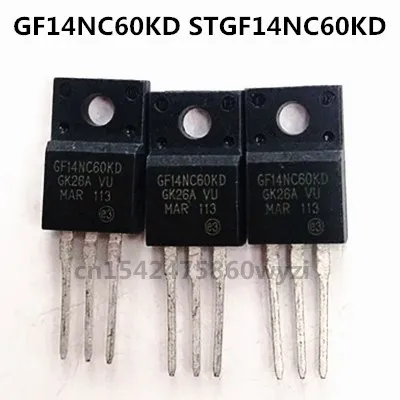 Original 5pcs/ GF14NC60KD STGF14NC60KD TO-220F 600V7A 
Original 5pcs/ GF14NC60KD STGF14NC60KD TO-220F 600V7A