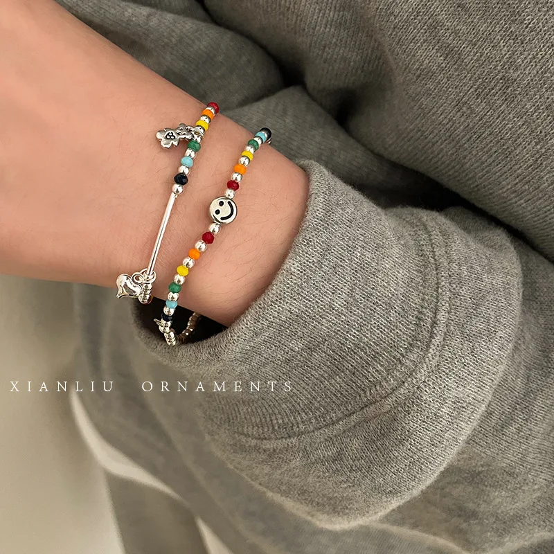 FMILY Minimalist 925 Sterling Silver Rainbow Ball Bead Bracelet Fashion Personality Cloud Bear Jewelry for Girlfriend Gifts
FMILY Minimalist 925 Sterling Silver Rainbow Ball Bead Bracelet Fashion Personality Cloud Bear Jewelry for Girlfriend Gifts