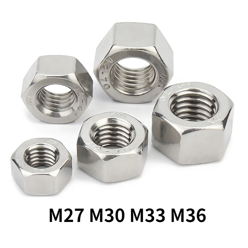 1PC 304 Stainless Steel Nut M27 M30 M33 M36 thickened Hex Hexagon Nuts GB6175 Extended Heightening Nut
1PC 304 Stainless Steel Nut M27 M30 M33 M36 thickened Hex Hexagon Nuts GB6175 Extended Heightening Nut