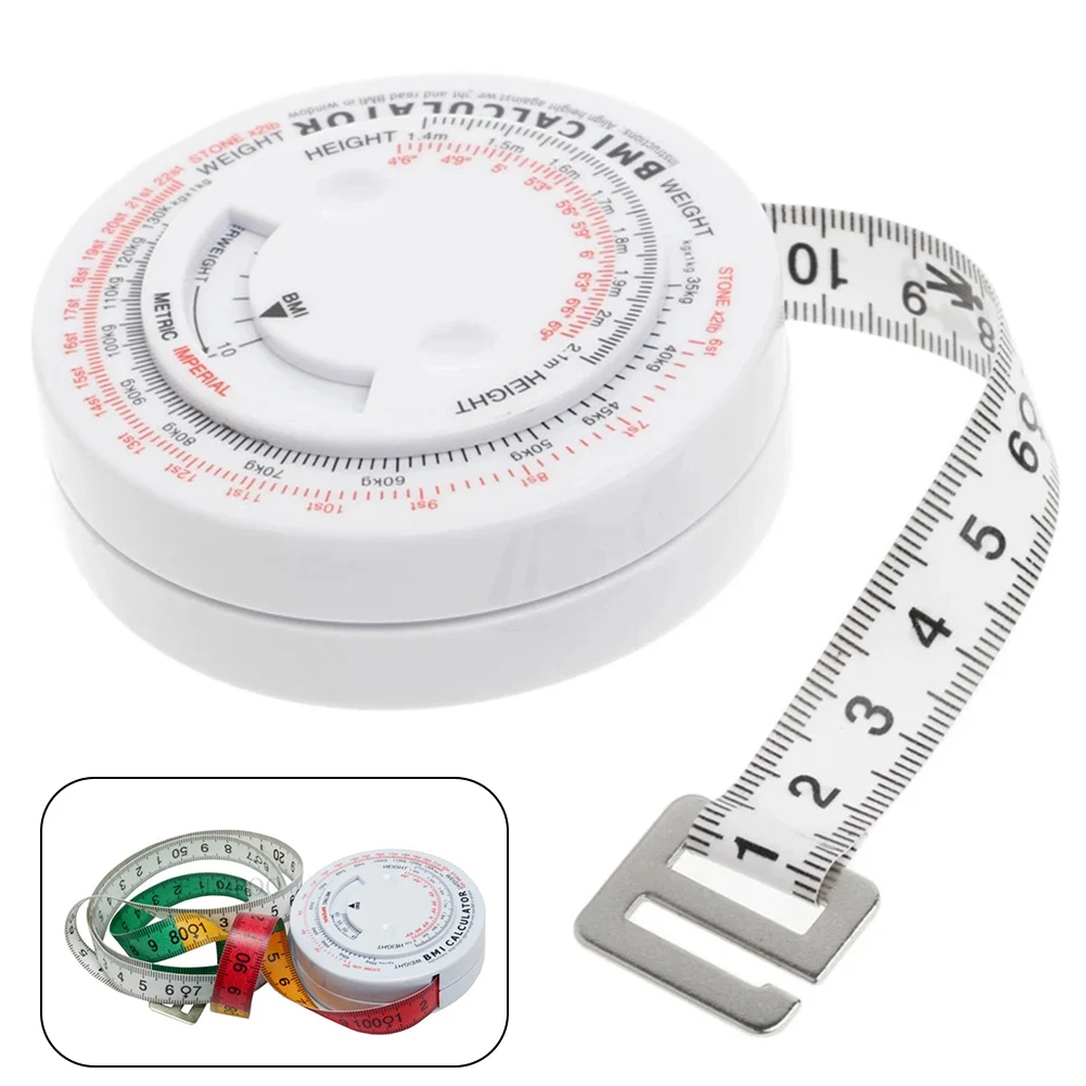 1pcs BMI Body Mass Index Retractable Tape 150cm Measure Calculator Diet Weight Loss Tape Measures Tools 7.2x2.1cm
1pcs BMI Body Mass Index Retractable Tape 150cm Measure Calculator Diet Weight Loss Tape Measures Tools 7.2x2.1cm