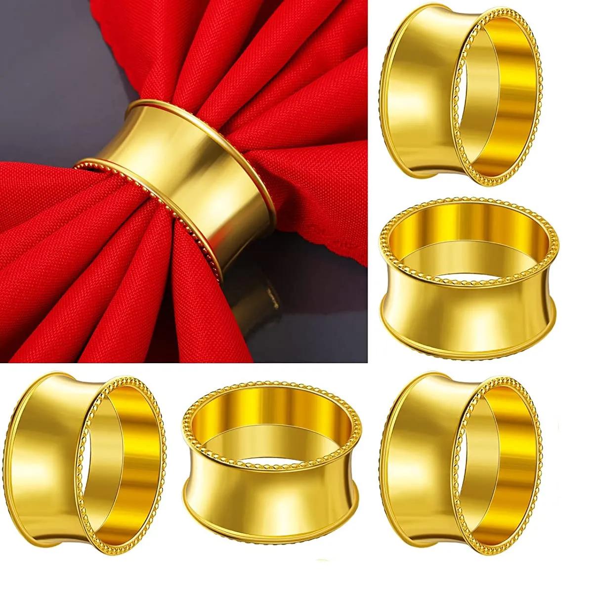 6PCS/Set Delicate Rhinestone Metal Napkin Rings Gold/Silver Napkin Buckle for Wedding, Dinner, Parties, Weddings Receptions
6PCS/Set Delicate Rhinestone Metal Napkin Rings Gold/Silver Napkin Buckle for Wedding, Dinner, Parties, Weddings Receptions