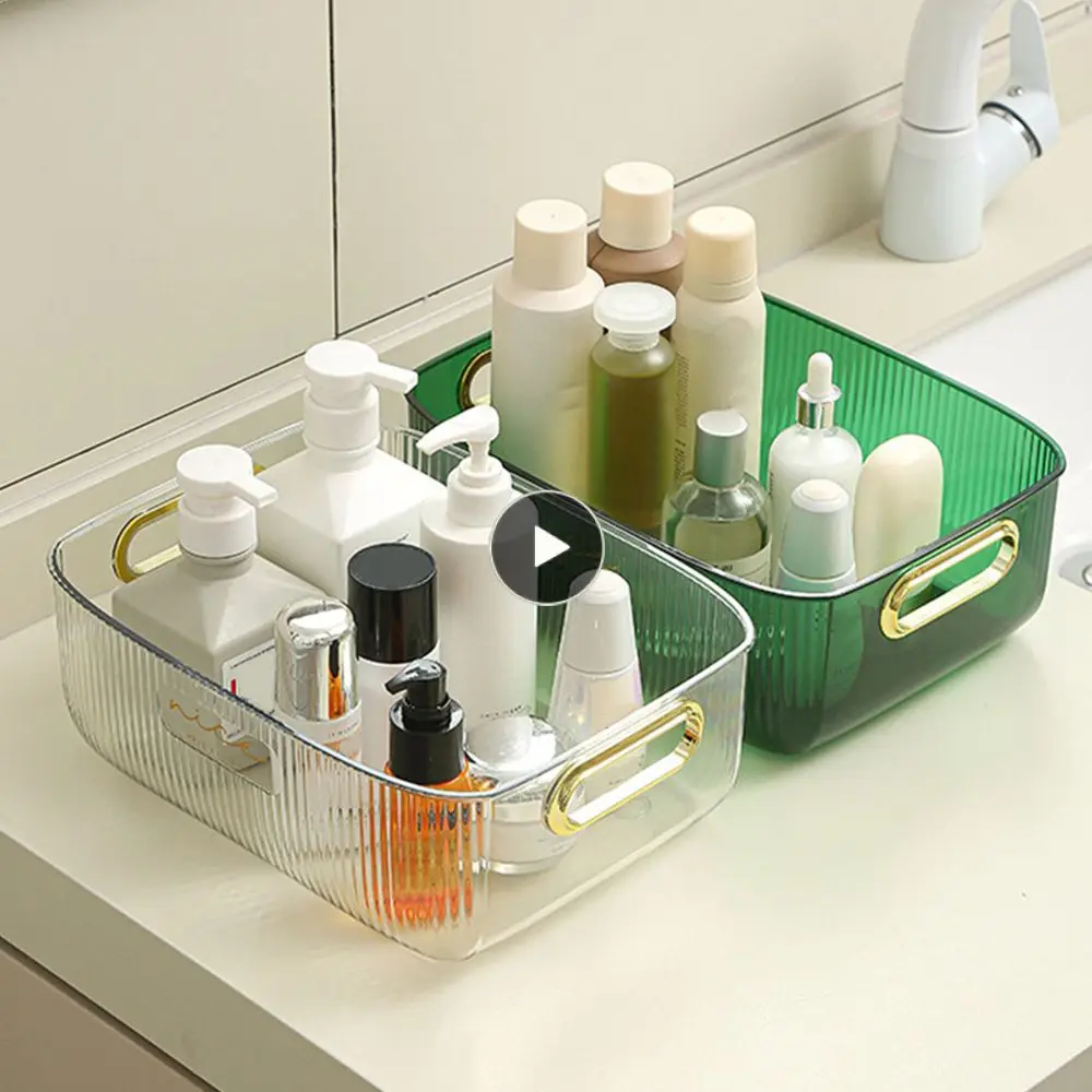 Transparent Storage Basket Plastic Handle Design Storage Box Thick Material Collectibles Home Storage Desktop Transparent Basket
Transparent Storage Basket Plastic Handle Design Storage Box Thick Material Collectibles Home Storage Desktop Transparent Basket