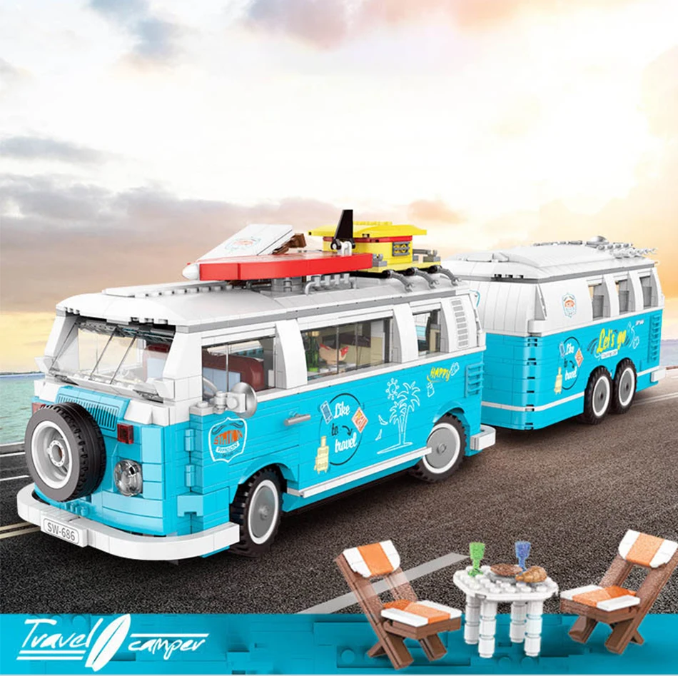 Игрушечный автомобиль, Доукомплектован автобусом T2, 10279, подарок на день рождения для детей