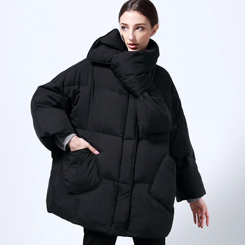 Winter Jacket Women 2021 New With Scarf 90% White Duck Down Coat Loose Warm Down Parkas Female Medium Long Oversived Down Jacket
Winter Jacket Women 2021 New With Scarf 90% White Duck Down Coat Loose Warm Down Parkas Female Medium Long Oversived Down Jacket