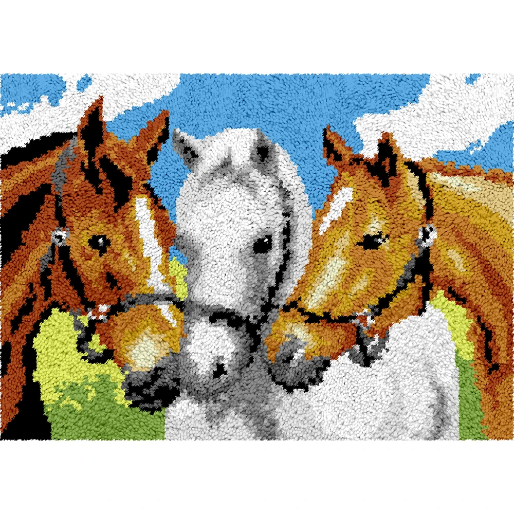 Latch hook rug kits for adults Horse Carpet to tie to do yourself Cross stitch kit Canvas embroidery with pattern Tapestry
Latch hook rug kits for adults Horse Carpet to tie to do yourself Cross stitch kit Canvas embroidery with pattern Tapestry
