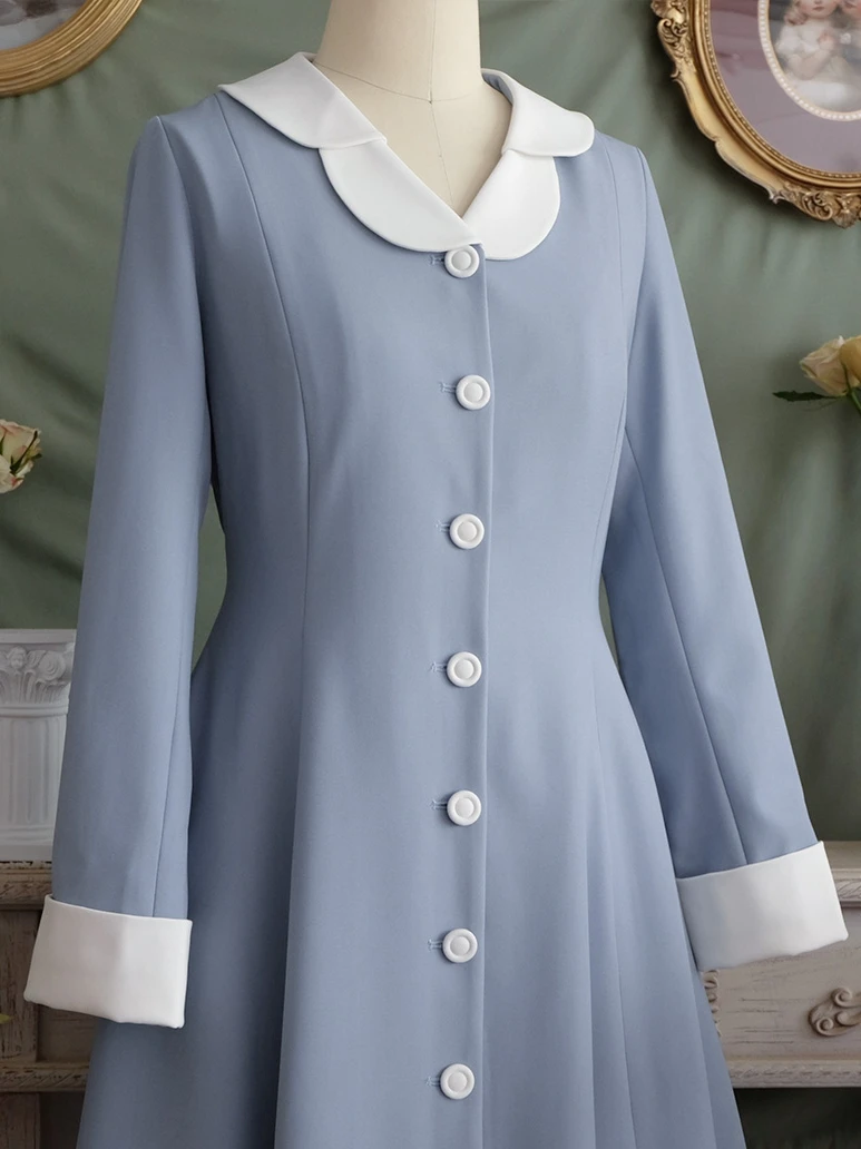 Made To Order Spring Autumn Women Loose Plus Size 1980s Vintage Japan Style Sweet Elegant Color Block Blue Dresses
Made To Order Spring Autumn Women Loose Plus Size 1980s Vintage Japan Style Sweet Elegant Color Block Blue Dresses