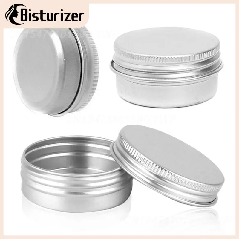 

Portable Silver Round Aluminum Tin Cans Cosmetic Cream Sample Jar Screw Thread Lid Pot Makeup Cream Hair Wax Case Container