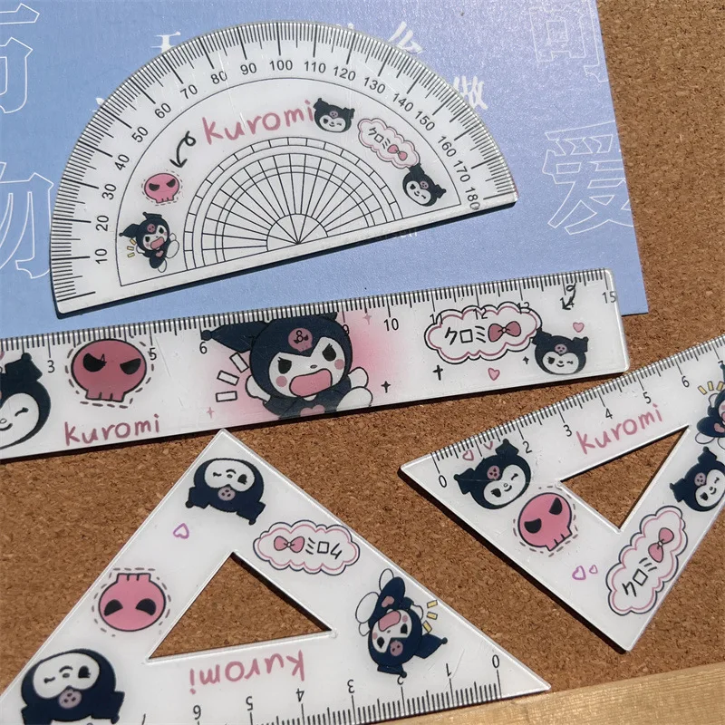 Kuromi Kawaii Sanrio Student Ruler Set Anime Cute Cartoon Pachacco Cinnamoroll Girly Heart Stationery Toy for Girls
Kuromi Kawaii Sanrio Student Ruler Set Anime Cute Cartoon Pachacco Cinnamoroll Girly Heart Stationery Toy for Girls