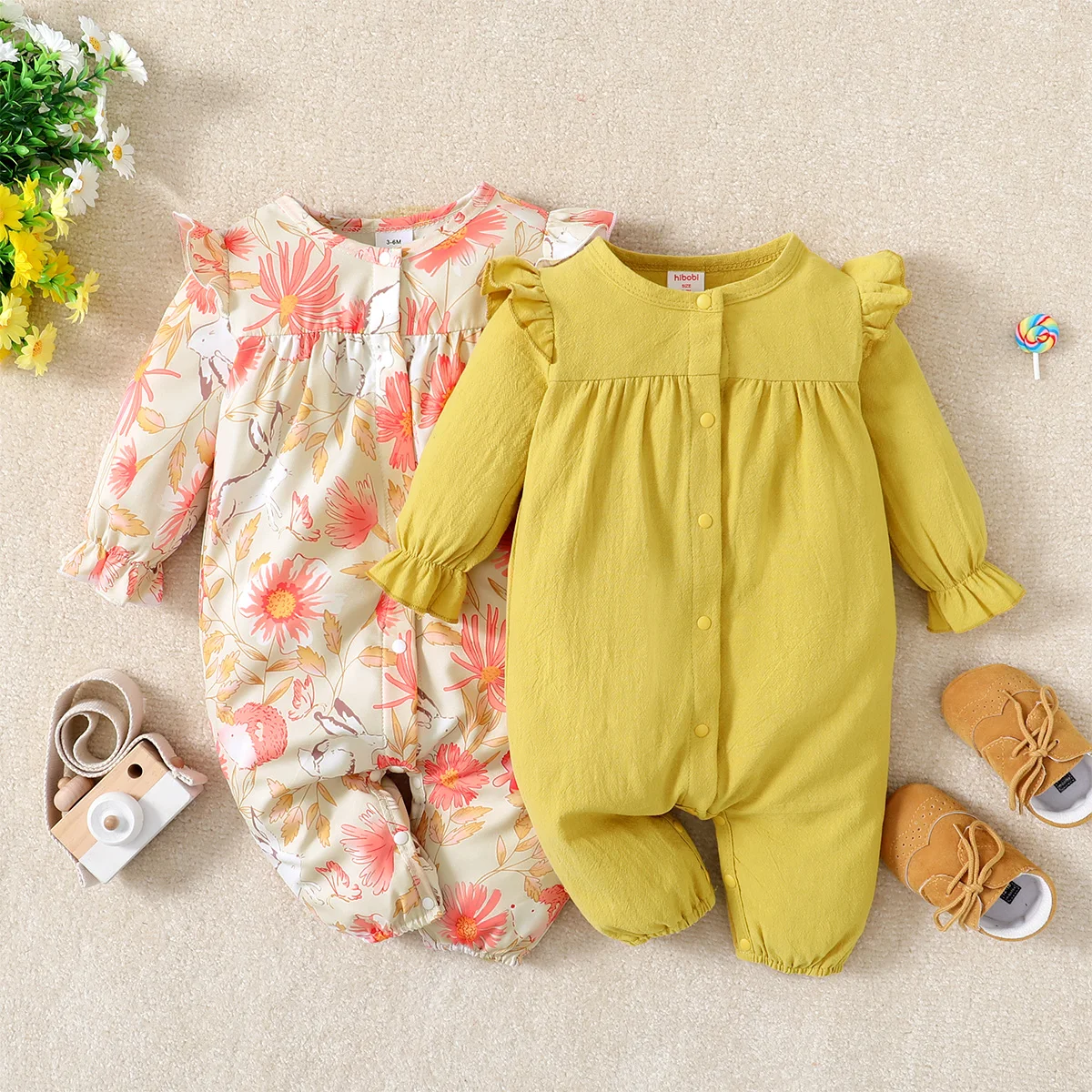 hibobi Baby Girl Sweet Ruffle Floral Print Long Sleeve Jumpsuit Newborn Cotton Romper Autumn Spring Baby Girl Outfits Clothes
hibobi Baby Girl Sweet Ruffle Floral Print Long Sleeve Jumpsuit Newborn Cotton Romper Autumn Spring Baby Girl Outfits Clothes