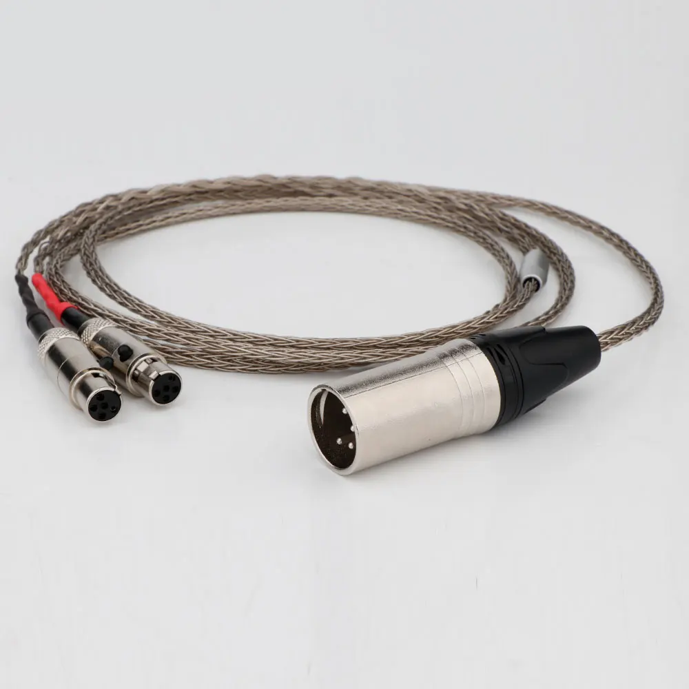 

16Core HIFI 4pin OCC 2.5 3.5 4.4mm XLR Balanced Earphone Headphone Upgrade Cable Silver Plated for Audeze LCD 3 LCD-2 LCD2 LCD-4