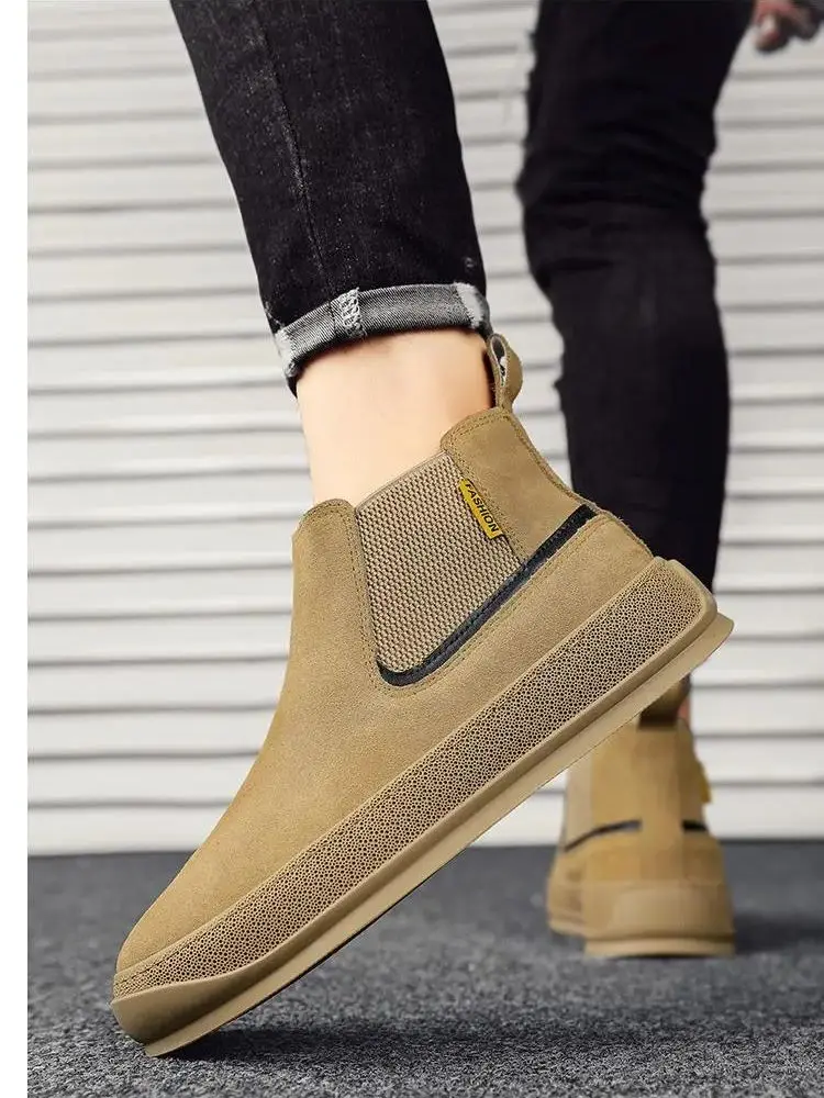 Men's Spring Autumn Leather High Top Casual Shoes Thick Bottom Non Slip Cover Foot Casual Work Shoes Four Seasons Casual Shoes
Men's Spring Autumn Leather High Top Casual Shoes Thick Bottom Non Slip Cover Foot Casual Work Shoes Four Seasons Casual Shoes