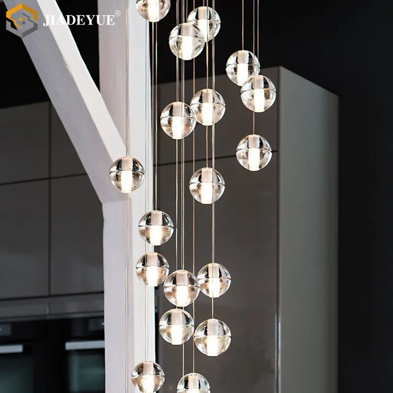 Stair chandelier long rope hanging crystal glass ball chandelier creative meteor shower restaurant interior decoration bar
Stair chandelier long rope hanging crystal glass ball chandelier creative meteor shower restaurant interior decoration bar